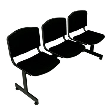 SILLA TANDEM TAPIZADA GENOVA NEGRO (N379 N)