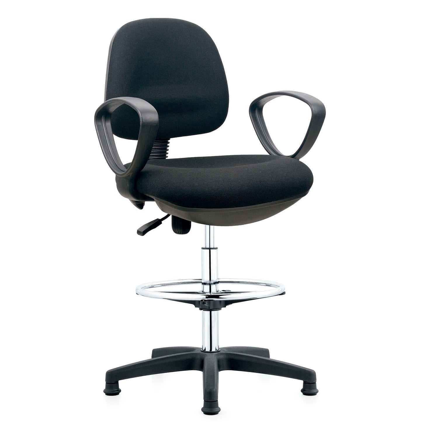 SILLA CAJERO RIMINI TAPIZADO NEGRO (N837N)