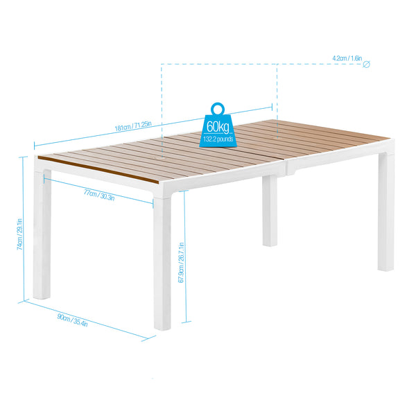 Mesa Minimalista Rectangular En Polipropileno