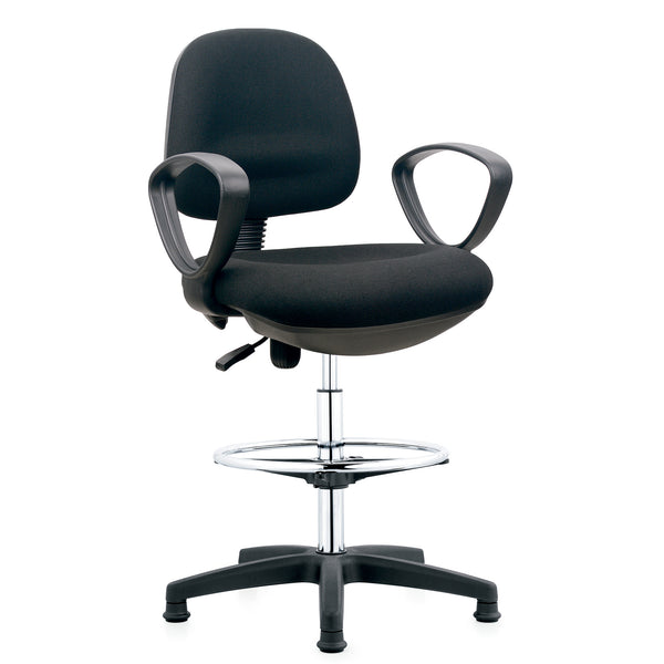SILLA CAJERO RIMINI TAPIZADO NEGRO (N837N)