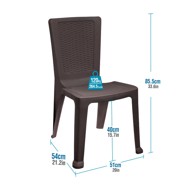 Silla sin brazos para jardín y exteriores